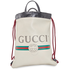 Gucci Logo-Print Drawstring Backpack- White 523586 0GCBT 8821