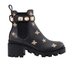 Gucci Black Embroidered Leather Ankle Boot With Belt 557735 AYO10 1000