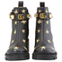 Gucci Black Embroidered Leather Ankle Boot With Belt 557735 AYO10 1000