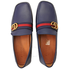 Gucci Men's Beige Blue Leather Driver with Web Loafer 450891 DTM10 4062