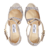 Jimmy Choo Ladies 85 Sandal Peep Toe Gliter 191 EMILY 85 GTZ PLATINUM MIX