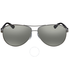Ray Ban Polarized Silver Mirror Aviator Men's Sunglasses RB8313 004/K6 61