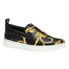 Versace Men's Sneaker in Black Yellow Skate Leather Barocco Pinted DSU6229 DBVG
