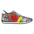 Burberry Ladies Lace Up Chalk Mixed Tartan Trainers 4072487