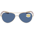 Costa Del Mar Loreto Grey 580P Aviator Sunglasses LR 64 OGP LR 64 OGP