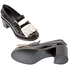 Burberry Contrast Kiltie Fringe Leather Block Heel Loafers 4071877