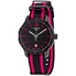 Tissot Quickster Black Dial Black and Hot Pink Nylon Ladies Watch T0954103705701 T095.410.37.057.01