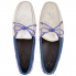 Tod's Men's Whithe and Blue Gommino Driving Shoes XXM0GW05473SUB9999