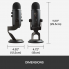 Blue Yeti USB Mic for Recording & Streaming on PC and Mac, 3 Condenser Capsules, 4 Pickup Patterns, Headphone Output and Volume Control, Mic Gain Control, Adjustable Stand, Plug & Play – Blackout