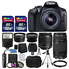 Canon EOS Rebel T6 Digital SLR Camera + Canon 18-55mm EF-S f/3.5-5.6 IS II Lens & EF 75-300mm f/4-5.6 III Lens + Wide Angle Lens + 58mm 2x Lens + Slave Flash