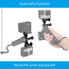 Dual Mount for GoPro Hero with Tripod Adapter and Universal Phone Holder - Record Videos with 2 Different Camera Angles Simultaneously, Steady Shot Photography, Selfies