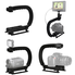 Fantaseal DC+DV+3-in-1 Camera Steadycam Mount Hand Grip C Stabilizer Bracket Low Position Shooting Rig w/3 Axis Hot Shoe Bubble Level +3 Axis Hot Shoe for Gopro/SJCAM/Garmin Virb + other cameras