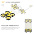 GoolRC T36 Mini RC Quadcopter Drone 2.4G 4 Channel 6 Axis With 3D Flip Headless Mode One Key Return Nano Copters RTF Mode 2 With Bonus Battery(Yellow)