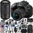 Nikon D5300 with AF-P DX 18-55mm f/3.5-5.6G VR + Nikon AF-P DX 70-300mm f/4.5-6.3G ED VR 25PC Accessory Bundle - Includes 64GB & 32GB SD Memory Card + 72" Tripod + Automatic Flash w/ LED Light + MORE