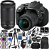 Nikon D5300 with AF-P DX 18-55mm f/3.5-5.6G VR + Nikon AF-P DX 70-300mm f/4.5-6.3G ED VR 25PC Accessory Bundle - Includes 64GB & 32GB SD Memory Card + 72" Tripod + Automatic Flash w/ LED Light + MORE