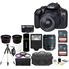 Canon EOS Rebel T6 18MP Wi-Fi DSLR Camera with 18-55mm IS II Lens + SanDisk 32GB & 16GB Card + Wide Angle Lens + Telephoto Lens + Flash + Grip + Tripod - 48GB Deluxe Accessories Bundle