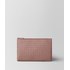 Bottega Veneta Deco Rose Intrecciato Nappa Biletto Zip Pouch 522429V001N6600