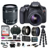 Canon EOS Rebel T6 DSLR Camera w/ EF-S 18-55mm IS II Lens + 32GB SD Card, Extra Battery and Charger, Filter Kit, Wide Angle And Telephoto Lenses & Bundle